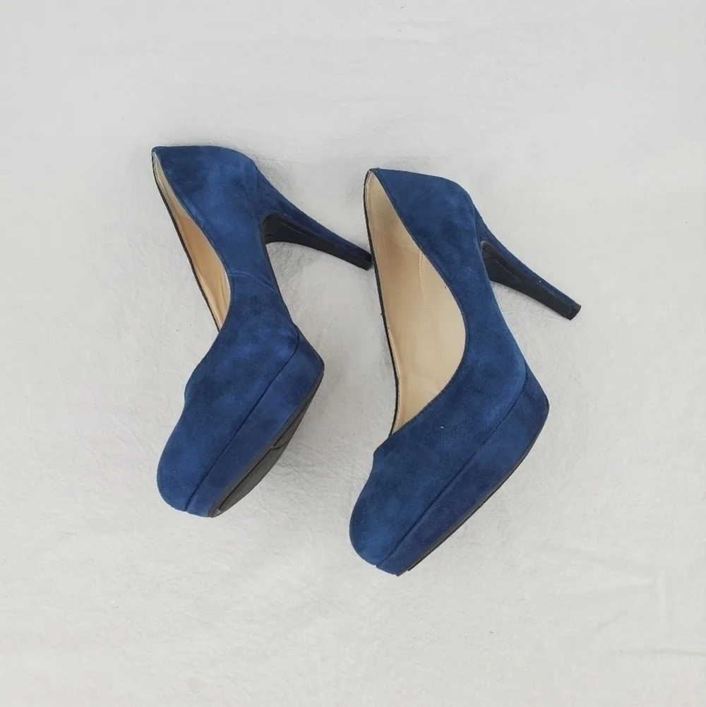 Marc Fisher Sydney blue leather heel pumps size 8.5M